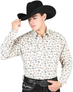 El General - Men's Beige Western Shirt with Horseshoe Print 44311