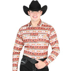 El General - Men's Brick Western Shirt with Horse and Desert Print 44315