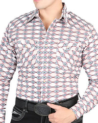 El General - Men's Khaki Western Shirt with Diamond Patterns 44317