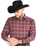 El General - Men’s Western Shirt in Red Plaid 44710