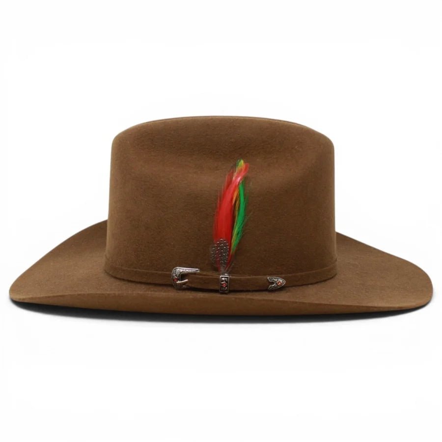 Men’s White Diamonds 200X Carin Leon Style Western Cowboy Fur Felt Hat - Brown - OriginalWestern.com