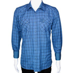 Men's White Diamonds - Blue Plaid Denim Shirt - WD-803 - OriginalWestern.com