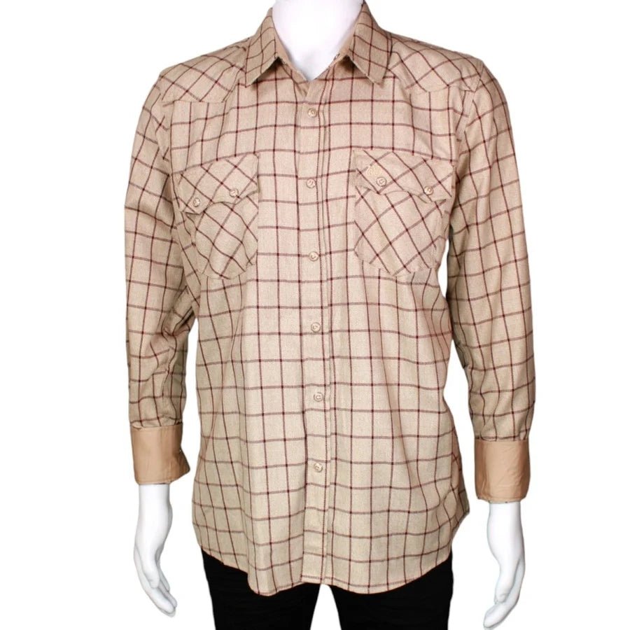 Men's White Diamonds Long Sleeve Western Shirt - Beige WD-804 - OriginalWestern.com
