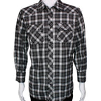 Men's White Diamonds Long Sleeve Western Shirt - Black and White WD-808 - OriginalWestern.com