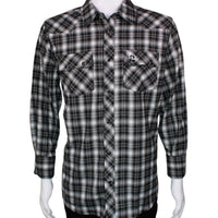 Men's White Diamonds Long Sleeve Western Shirt - Black and White WD-808 - OriginalWestern.com