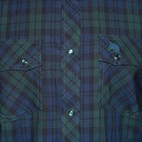 Men's White Diamonds - Long Sleeve Western Shirt - Green and Blue WD-805 - OriginalWestern.com