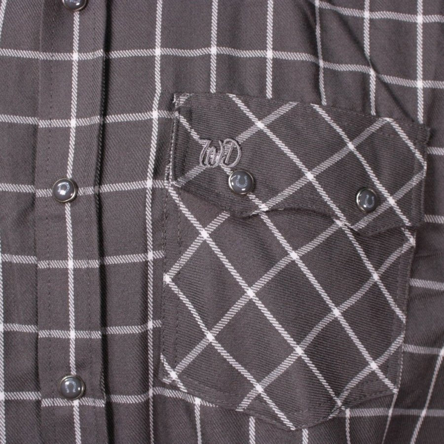 Men's White Diamonds Long Sleeve Western Shirt - Grey WD-807 - OriginalWestern.com