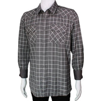 Men's White Diamonds Long Sleeve Western Shirt - Grey WD-807 - OriginalWestern.com