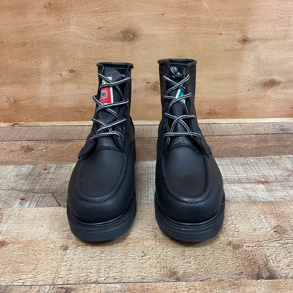 Men's Work Boots Genuine Leather Oil Water Resistant Strong and Light Weight Soles Est. 250 Black - OriginalWestern.com