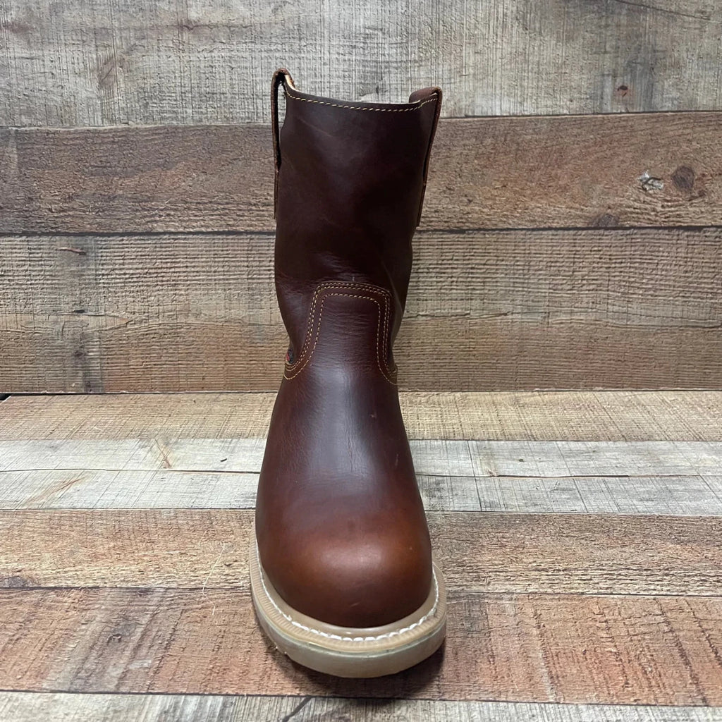 Men's Work Boots Light Pull On Genuine Leather Resistant Round Toe Durable Est. 104/105 - OriginalWestern.com