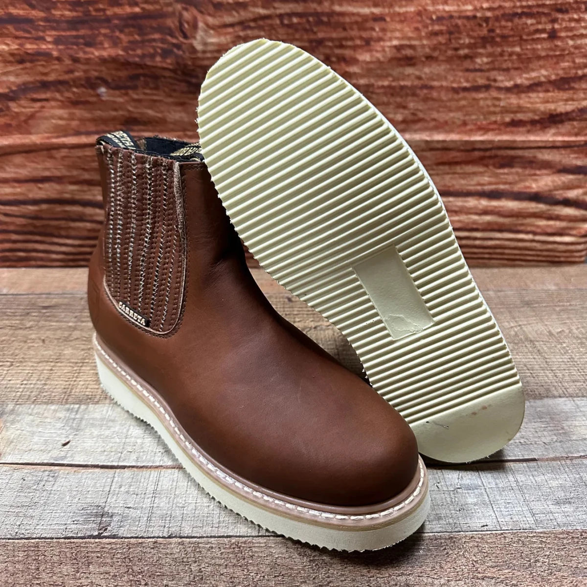 Men's Work Boots Light Pull On Leather Oil Resistant Ankle Boot Est. 315 Gold - OriginalWestern.com