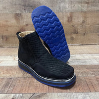 Men's Work Red/Blue Sole Zipper Handwoven Genuine Leather Oil/Water Resistant Est 334/444 Blue - OriginalWestern.com