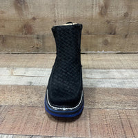 Men's Work Red/Blue Sole Zipper Handwoven Genuine Leather Oil/Water Resistant Est 334/444 Blue - OriginalWestern.com