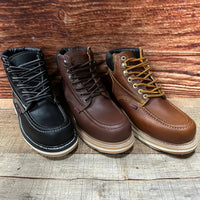 Men's Work Shoes Laces Genuine Leather Oil Eater Resistant Est. 375/420 Brown - OriginalWestern.com
