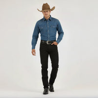 Men's Western Bootcut High Waist Stretch Premium Jeans - Black CABW #6
