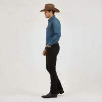 Men's Western Bootcut High Waist Stretch Premium Jeans - Black CABW #6