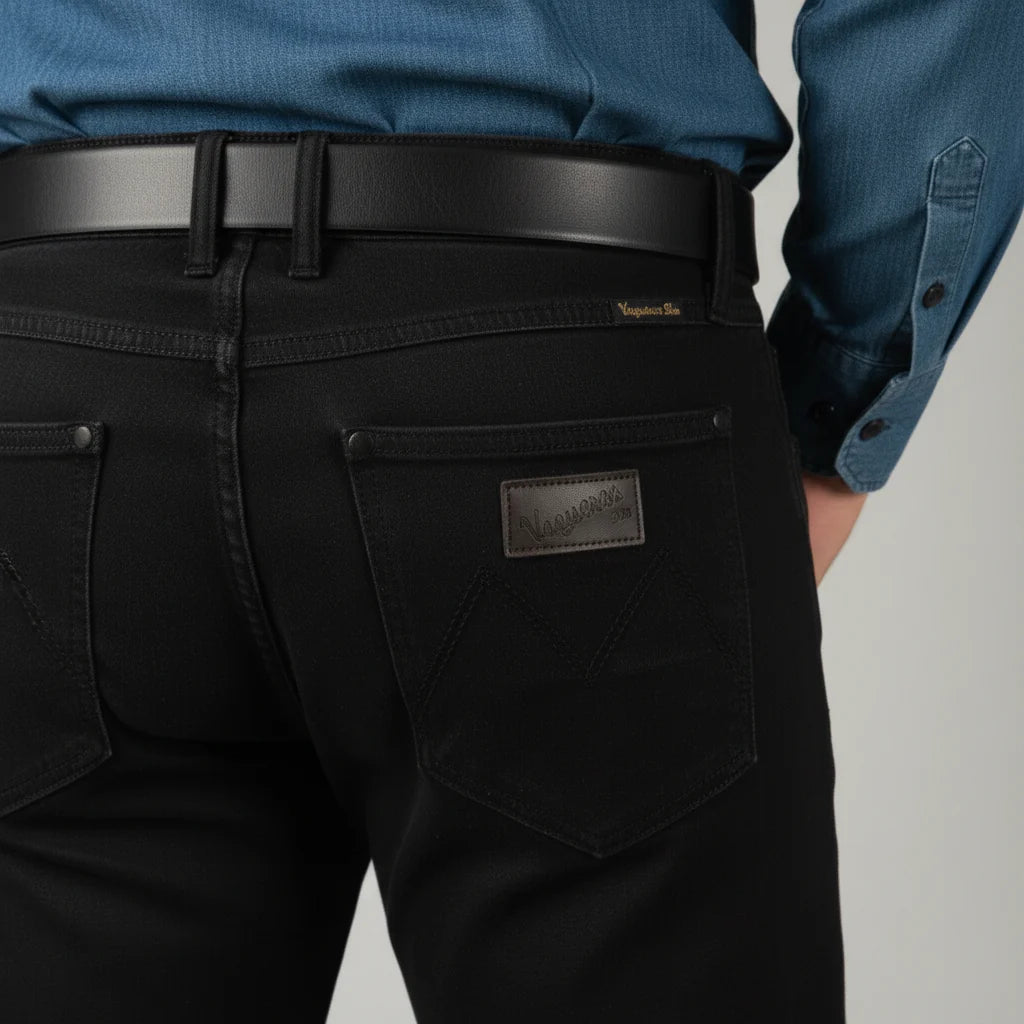 Men's Western Bootcut High Waist Stretch Premium Jeans - Black CABW #6