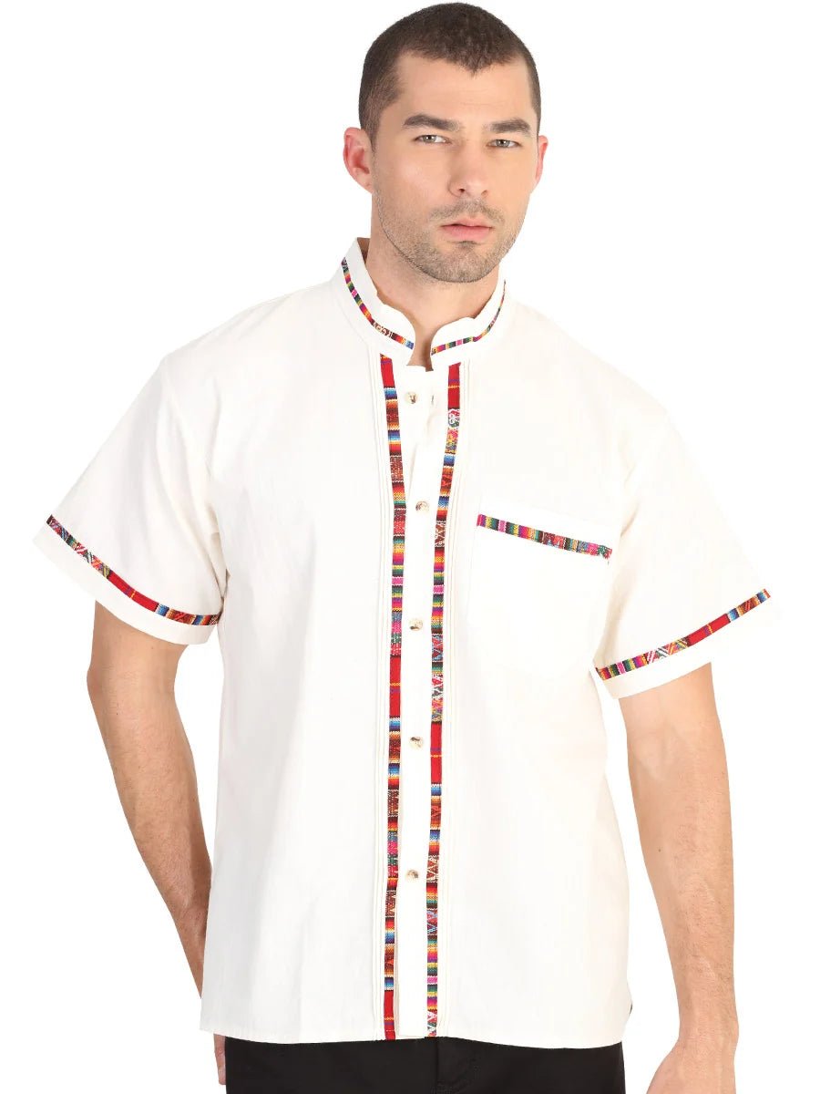 Mexican Artisanal Guayabera100% Cotton Beige 601819 - OriginalWestern.com