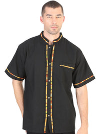 Mexican Artisanal Guayabera100% Cotton Black 601821 - OriginalWestern.com