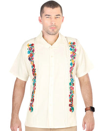 Mexican Embroidered Guayabera 100% Cotton Beige 603112 - OriginalWestern.com