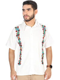 Mexican Embroidered Guayabera 100% Cotton White 603114 - OriginalWestern.com