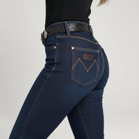 Women's Western Bootcut High Waist Stretch Premium Jeans - Dark Blue DMW #1