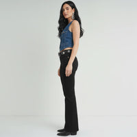 Women's Western Bootcut High Waist Stretch Premium Jeans - Black DMW #6