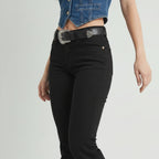 Women's Western Bootcut High Waist Stretch Premium Jeans - Black DMW #6
