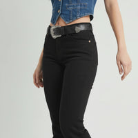 Women's Western Bootcut High Waist Stretch Premium Jeans - Black DMW #6