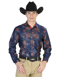 El General - Casual Long Sleeve Shirt - Navy Blue 43808
