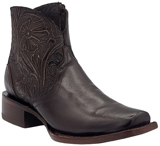 Women´s Silverton Nelly All Leather Square Toe Short Boots-Chocolate