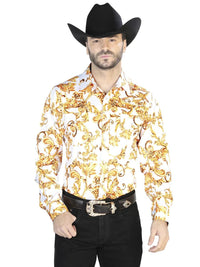 Off White Gold Casual Long Sleeve Shirt 44060 - OriginalWestern.com