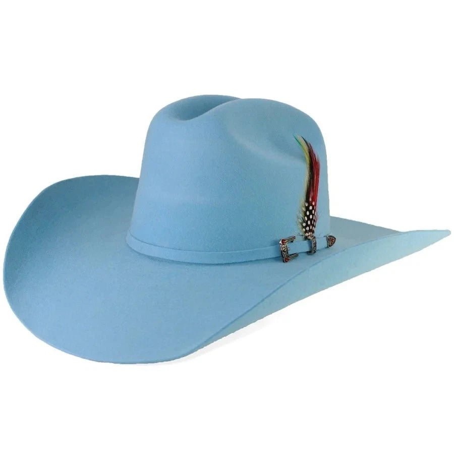 Original Stone 100X Western Cowboy Hat for Men and Women Roper Style-Baby Blue - OriginalWestern.com