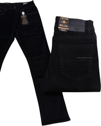 Men's Boot Cut Western Jeans – Stretch Denim Cowboy Pants - Black 4670