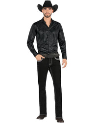 Men's Boot Cut Western Jeans – Stretch Denim Cowboy Pants – Black 9020