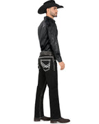 Men's Boot Cut Western Jeans – Stretch Denim Cowboy Pants – Black 9020