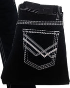 Men's Boot Cut Western Jeans – Stretch Denim Cowboy Pants – Black 9020