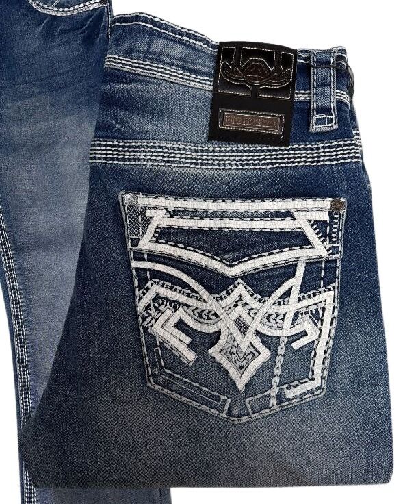 Men's Boot Cut Western Jeans – Stretch Denim Cowboy Pants - Medium Blue  39500