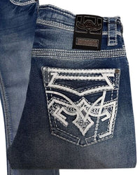 Men's Boot Cut Western Jeans – Stretch Denim Cowboy Pants - Medium Blue  39500