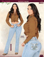 Danesi Women's Bootcut Denim Western Jeans DAN-D843 - Light Blue
