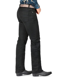 Men's Plain Boot Cut Western Jeans – Stretch Denim Cowboy Pants - Black