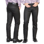 Men's Plain Boot Cut Western Jeans – Stretch Denim Cowboy Pants - Black