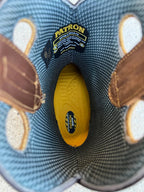 Patron Men’s Cowboy Work Boots, Crazy Horse Leather with Embroidered Shaft, Square Toe - Tan - OriginalWestern.com