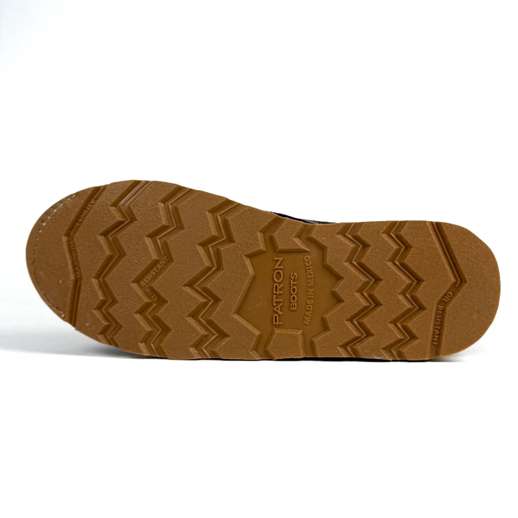 Patron Men’s Lace-Up Work Boots, Leather with Cream Wedge Sole, Moc Toe - Black - OriginalWestern.com