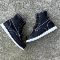 Patron Men’s Lace-Up Work Boots, Leather with Soft Toe and Wedge Sole, Moc Toe - Black - OriginalWestern.com