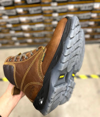 Patron Men’s Lace-Up Work Boots, Leather with Steel Toe and Lug Sole, Round Steel Toe - Dark Brown - OriginalWestern.com