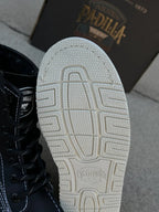 Patron Men’s Lace-Up Work Boots, Leather with Wedge Sole, Moc Toe - Black - OriginalWestern.com