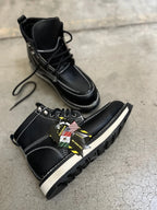 Patron Men’s Lace-Up Work Boots, Leather with Wedge Sole, Moc Toe - Black - OriginalWestern.com