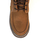 Patron Men’s Waterproof Lace-Up Work Boots, Crazy Horse Leather with Wedge Sole, Moc Toe - Brown - OriginalWestern.com