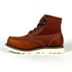 Patron Men’s Waterproof Lace-Up Work Boots, Pebbled Leather with Wedge Sole, Moc Toe - Light Brown - OriginalWestern.com